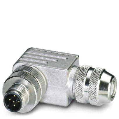 SACC-M12MR-5CON-PG 9-SH    Sensor/actuator connector, male, angled, 5-pos., M12, shielded, A-coded, screw connection, metal knurl, cable screw connect