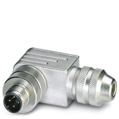 SACC-M12MR-4CON-PG 7-SH    Sensor/actuator connector, male, angled, 4-pos., M12, shielded, A-coded, screw connection, metal knurl, cable screw connect