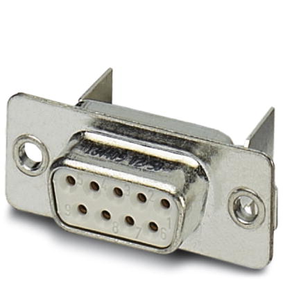 VS-09-BU-DSUB-LH-B    D-SUB contact insert, shell size 1, with nine signal contacts, contact type socket, for PCB assembly, angled, fixing with a 2.5