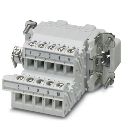 HC-B 10-A-UT-PER-M    HEAVYCON terminal adapter male insert, B10 series, 10-pos., left protective conductor connection for the right side of the contr
