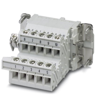 HC-B 10-A-UT-PER-F    HEAVYCON terminal adapter female insert, B10 series, 10-pos., left protective conductor connection for the right side of the con