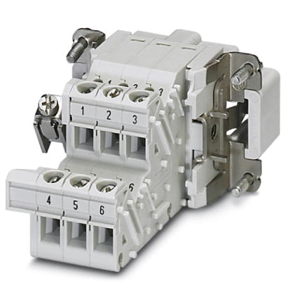 HC-B 6-A-UT-PER-M    HEAVYCON terminal adapter male insert, B6 series, 6-pos., left protective conductor connection for the right side of the control