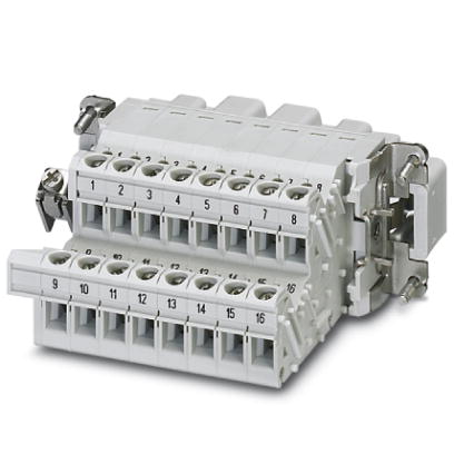 HC-B 16-A-UT-PER-M    HEAVYCON terminal adapter male insert, B16 series, 16-pos., left protective conductor connection for the right side of the contr