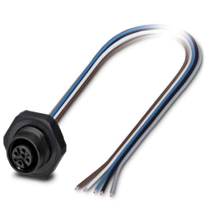 SACC-DSI-M12FS-5CON-PG9/0,5 P    Sensor/Actuator flush-type connector, socket, 5-pos., M12, A-coded, rear/screw mounting with PG9 thread, with 0.5 m T