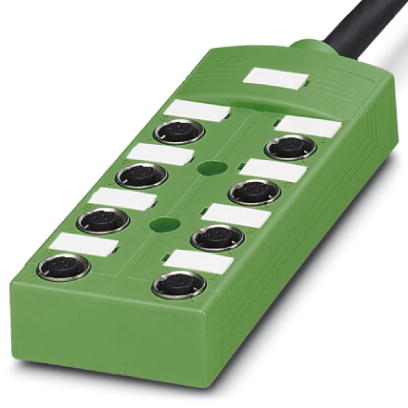 SACB-8/16- 5,0PUR SCO    Sensor/actuator box, with SPEEDCON rapid interlock, without LED, with master cable, markers and double-assigned slots, slots: