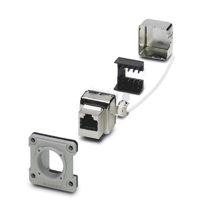 VS-08-A-RJ45/MOD-1-IP67-SETLSA    RJ45 panel mounting frame, IP67, modular (Keystone), for square panel cutout, with grommet, without mounting screws,