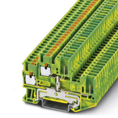PTTB 2,5/2P-PE    Ground modular terminal block, Cross section: 0.14 mm? - 4 mm?, AWG: 26 - 12, Connection type: Leg spring connection, Width: 5.2 mm,