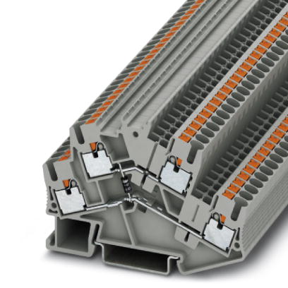 PTTBS 2,5-DIO/O-U    Feed-through modular terminal block, Type of connection: Leg spring connection,
