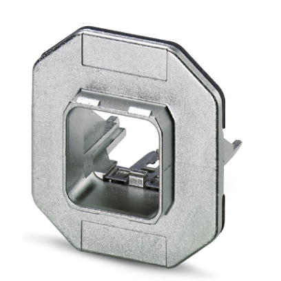 VS-PPC-F1-RJ45-MNNA-1C-F    RJ45 panel mounting frame, IP67, for push-pull interlocking, metal, with Freenet system, for round mounting cutout, with s