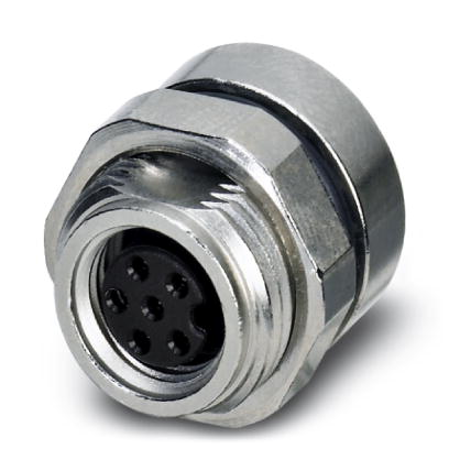 SACC-DSI-M 8FS-6CON-L180    Sensor/actuator flush-type connector, socket, 6-pos., M8, rear/screw mounting with M12 thread, with straight solder connec