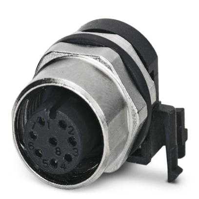 SACC-DSIV-FS-8CON-L90 SCO    Sensor-/Aktor-Einbausteckverbinder, Buchse, 8-polig, M12-SPEEDCON, A-kodiert, Hinterwand-/Schraubmontage mit M12 Gewinde,