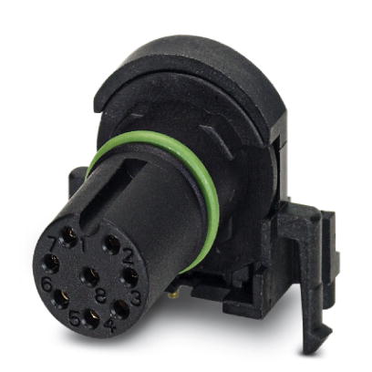 SACC-CI-M12FS-8CON-L90 SCO    Sensor/actuator flush-type connector, socket, 8-pos., A-coded, with angled solder connection, only contact insert