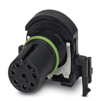 SACC-CI-M12FS-8CON-L90 SH SCO    Sensor/actuator flush-type connector, socket, 8-pos., A-coded, shielded, with angled solder connection, only contact