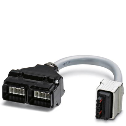 VS-PPC-J-1220-1227-1020-0,2    PROFINET-Y-Verteiler mit konfektionierter Powerleitung, 5-polig, IP65/IP67, MSTB-Stecker mit Metallgehause auf 2x Buchs