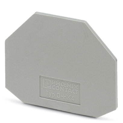 D-HK 4    End cover for modular terminal blocks, Length: 54 mm, Width: 2.3 mm, Color: gray