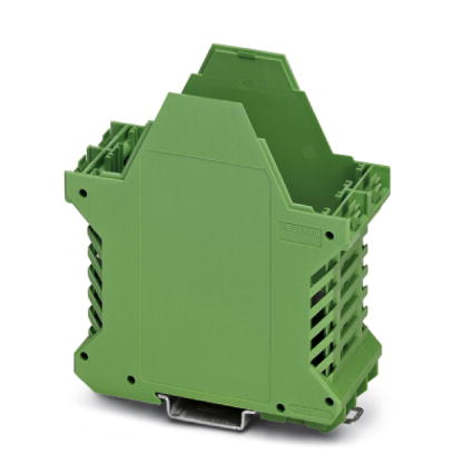 ME 45 UT/FE GN    Lower part of housing, fully assembled, with integrated functional earth ground contact, and metal foot catch.