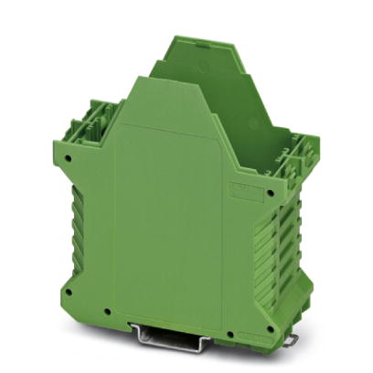 ME 45 UTG/FE GN    Lower part of housing, housing closed, fully assembled, with integrated functional earth ground contact, and metal foot catch