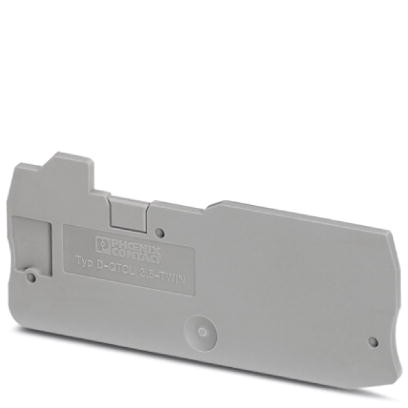 D-QTCU 2,5 TWIN    End cover for modular terminal blocks, Length: 82.5 mm, Width: 2.2 mm, Color: gra