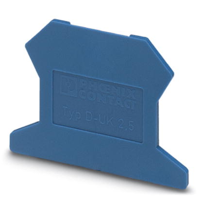D-UK 2,5 BU    End cover for modular terminal blocks, Length: 42.5 mm, Width: 1.5 mm, Height: 42 mm,