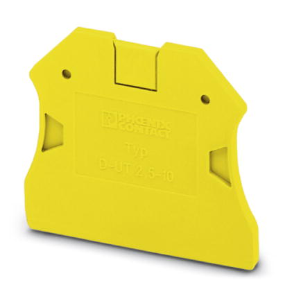 D-UT 2,5/10 YE    End cover for modular terminal blocks, Length: 48 mm, Width: 2.2 mm, Height: 48.4