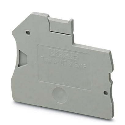 D-UT 2,5/1P    End cover for modular terminal blocks, Length: 47.6 mm, Width: 2.2 mm, Height: 48.4 m