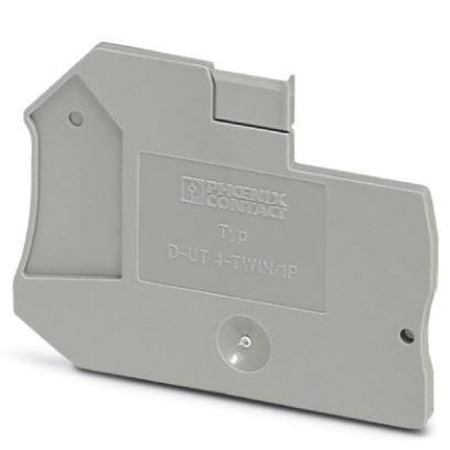 D-UT 4-TWIN/ 1P    End cover for modular terminal blocks, Length: 55.7 mm, Width: 2.2 mm, Color: gra