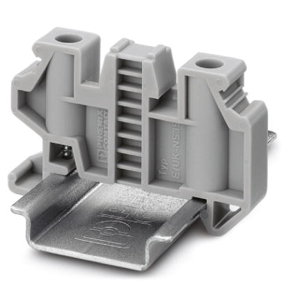 E/UK-NS 35    End brackets, for supporting the ends of double-level and three-level terminal blocks, width: 10 mm, color: gray
