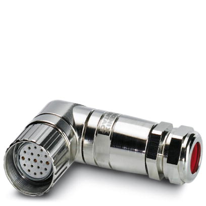 V-RC/TWUM 13/KVD 13/LBL 16+3    M23 socket, 19-pos., angled, freely configurable, with solder connection, for external cable diameter of 10 mm ... 14