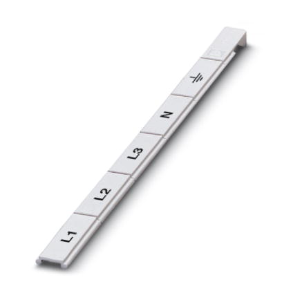 ZBN 18,LGS:L1-N,ERDE    Marker labels, printed horizontally, strips with 5 labels, L1, L2, L3, N, GND, color: white