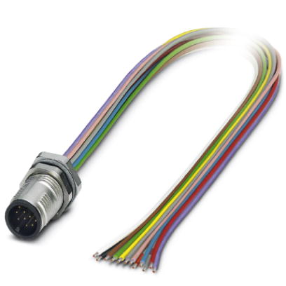 SACC-DSI-MS-12CON-M12/0,5 SCO    Sensor-/Aktor-Einbaustecker, 12-polig, M12-SPEEDCON, Hinterwand-/Schraubmontage mit M12-Gewinde, mit 0,5 m halogenfre