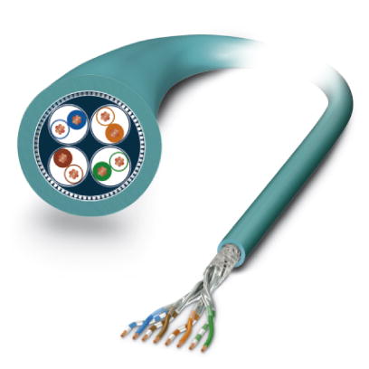 VS-OE-OE-94F-100,0    Bus system cable, ETHERNET, 8-wire, shielded, PUR halogen-free, blue outer sheath, 4 x 2 x 0.14 mm? / AWG 26, cable ring: 100 m