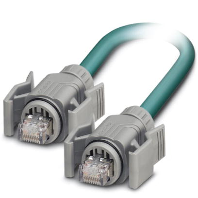 VS-IP67-IP67-94C-LI/10,0    Assembled Ethernet cable, CAT5e, shielded, 4-pair, AWG 26 flexible cable conduit capable (19-wire), RAL 5021 (water blue),