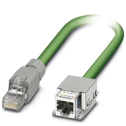 VS-BU/PN-IP20-93B-LI/2,0    Assembled Profinet cable, CAT5e, shielded, star quad, AWG 22 stranded (7-wire), RAL 6018 (yellow-green), RJ45 socket modul