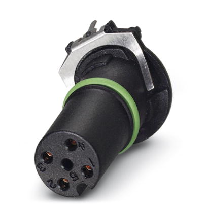 SACC-CI-M12FS-4CON-L180 SH THR    Sensor/actuator flush-type connector, socket, 4-pos., shielded, A-coded, with straight THR solder connection, only c