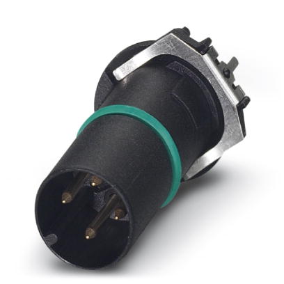 SACC-CI-M12MS-4CON-L180 THR SH    Sensor/actuator flush-type connector, connector, 4-pos., shielded, A-coded, with straight THR solder connection, onl