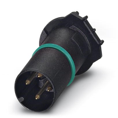 SACC-CI-M12MS-4CON-L180 THR    Sensor/actuator flush-type plug, 4-pos., A-coded, with straight THR solder connection, only contact insert