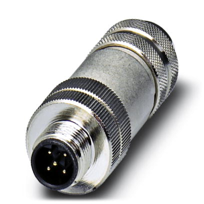 SACC-M12MSB-5CON-PG9 SH AU    Bus system plug connector, male straight, 5-pos., M12, shielded, gold-plated contacts, B-coded, screw connection, metal