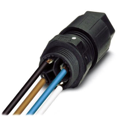 Q 1,5/4A50/24-M20KU-ESA-ASI BK    Panel feed-through with QUICKON fast connection technology, for accommodating one or two AS-i flat-ribbon conductors