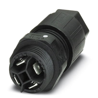 Q 1,5/4FL/24-M20KU-ESA-ASI BK    Panel feed-through with QUICKON fast connection technology, for accommodating one or two AS-i flat conductors, on the