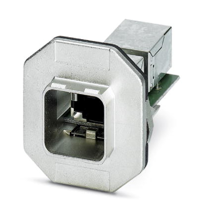 VS-PPC-F1-RJ45-MNNA-1C-FJJ    RJ45 panel mounting frame, IP67, for push-pull interlocking, metal, with the Freenet system, for round panel cutout, wit