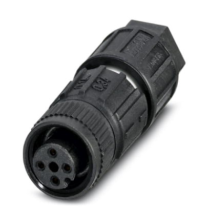SACC-M12FS-4QO-0,34    Sensor/actuator connector, socket, straight, 4-pos., M12, A-coded, QUICKON-ONE, plastic knurl, cable diameter max. 6 mm
