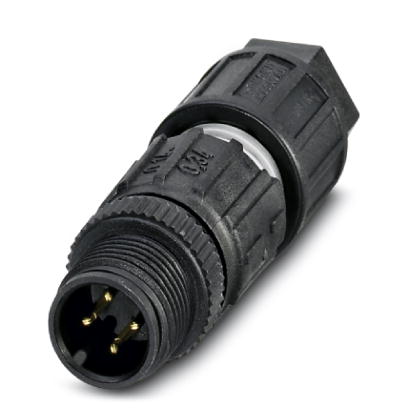 SACC-M12MS-4QO-0,34    Sensor/actuator connector, plug, straight, 4-pos., M12, A-coded, QUICKON-ONE, plastic knurl, cable diameter max. 6 mm