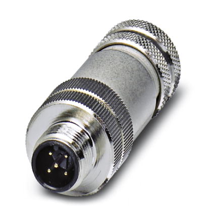 SACC-M12MS-5CON-PG 9 SH AU    Bus system plug connector, male, straight, 5-pos., M12, shielded, gold-plated contacts, A-coded, screw connection, metal