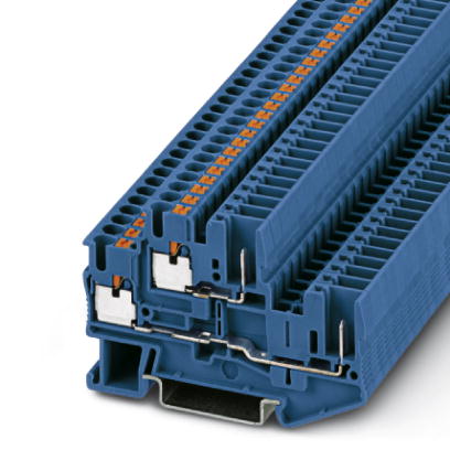PTTB 2,5/2P BU    Feed-through modular terminal block, Cross section: 0.14 mm? - 4 mm?, AWG: 26 - 12, Connection type: Leg spring connection, Width: 5