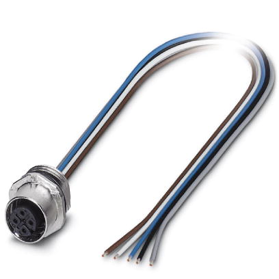 SACC-E-FS-5CON-M16/0,5 SCO    Sensor/Actuator flush-type socket, 5-pos., M12-SPEEDCON, A-coded, front/screw mounting with M16 thread, with 0.5 m TPE l