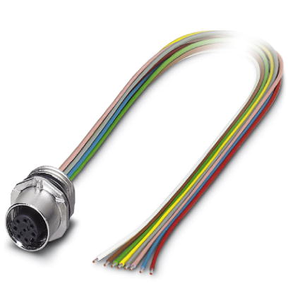 SACC-E-FS-8CON-M16/0,5 SCO    Sensor/Actuator flush-type socket, 8-pos., M12-SPEEDCON, A-coded, front/screw mounting with M16 thread, with 0.5 m TPE l
