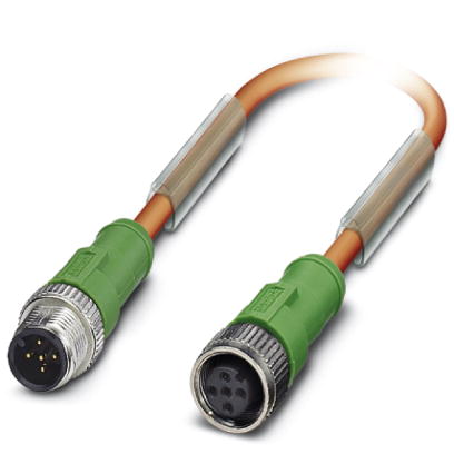 SAC-5P-M12MS/ 1,0-PUR/M12FS VW    Sensor-/Aktor-Kabel, 5-polig, PUR strahlenvernetzt halogenfrei orange, gerader Stecker M12 auf gerade Buchse M12, Ka