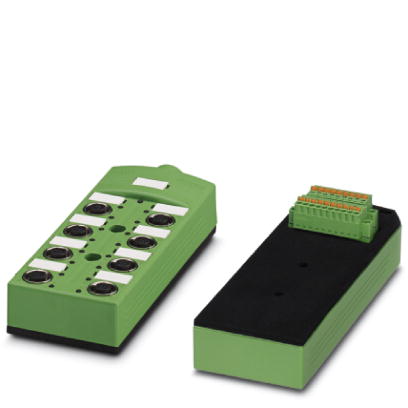 SACB-8/16-L-C SCO OTB    Sensor/actuator box, with M12 metal thread and SPEEDCON quick locking, 8 slots, double-occupancy, with LEDs, rear side master