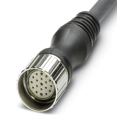 RCK-TGUM/BL16+3/30,0PUR-U    Socket M23, straight, 19-pos., with 30 m master cable