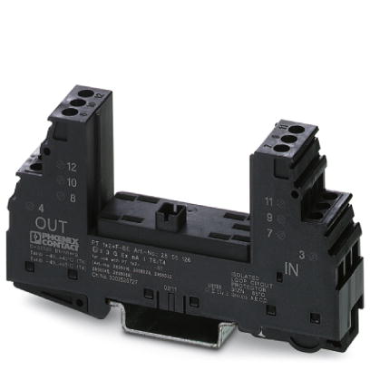 PT 1X2-BE    Base element for protective plug PT with protective circuit for a 2-core floating signal circuit. Mounting on NS 35/7.5 und NS 35/15, hou